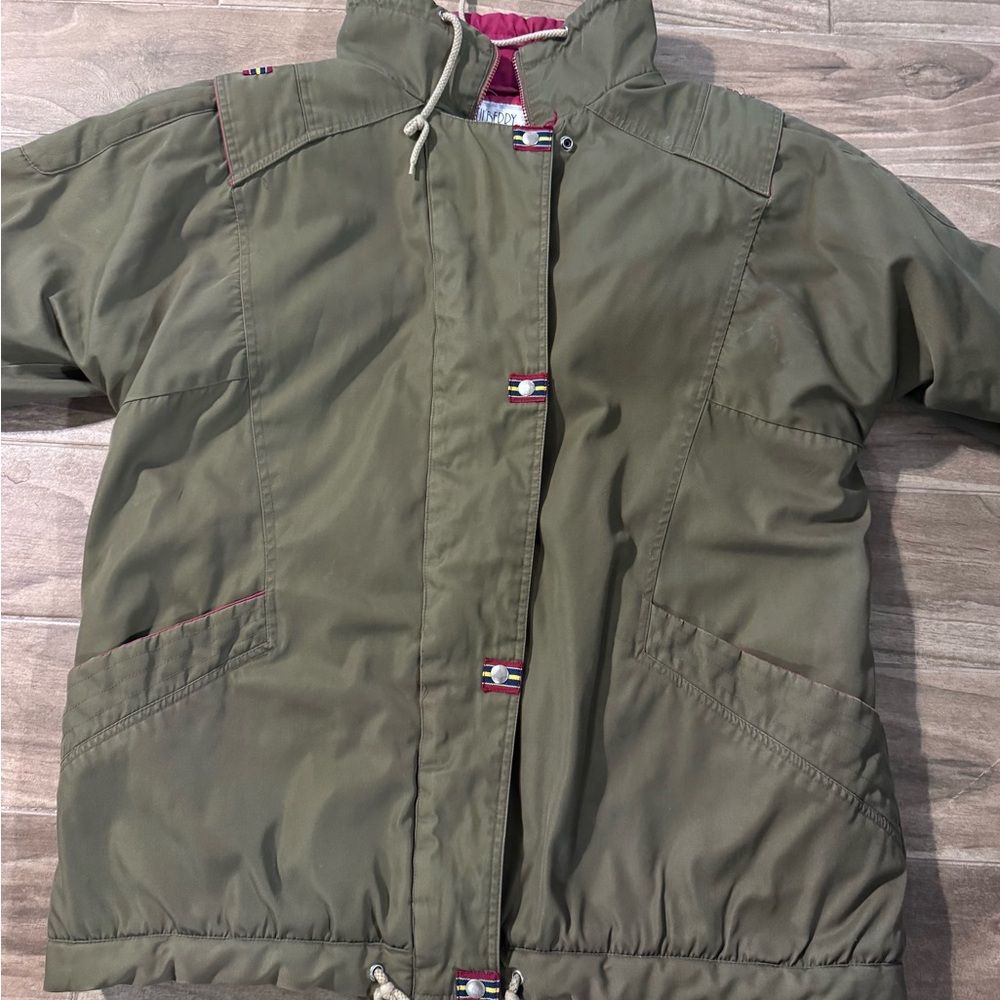 Mulberry Street Olive green and Red Jacket, XXL